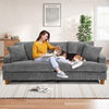 3/4 Seater Corduroy Sofa Jumbo Cord Modern Sofa Couch Seats with 2 Pillows Soft