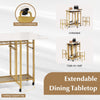 3 Piece Dining Table Set Rolling Extendable Kitchen Table Set w/2 Stools White