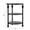 3 Tier Round Side Table with Storage Shelf,Metal Frame Coffee Table for Bedroom