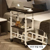 Simple Adjustable Laptop Desk w/ Wheels Movable Bedside Computer Table Portable