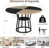 Round Dining Kitchen Table for 4-6 with Storage Dinner Table Dining Room Living