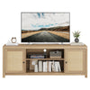 66" Rattan Wood TV Stand Media Console Storage Cabinet For Living Room