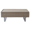 Rattan Garden Furniture Set Patio 6-seater L-shape Sofa w/ Cushions Table Khaki