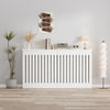 Radiator Cover Vertical Slat Modern Stylish MDF Wood White Black Cabinet Shelf