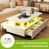Led Coffee Table With 2 Drawer Storage, High Gloss Coffee Table For Living Room