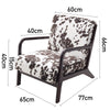 Black and White Spots Velvet Upholstered Armchair Modern Wooden Frame Tub Chair