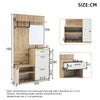 Hallway Entryway Storage Unit with Mirror, Drawer, Flip-Down Doors & Shoe Bench