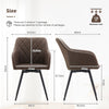 2 Swivel Faux Leather Dining Chairs Rotatable Metal Legs Kitchen Chairs Modern