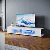 135 160 180cm High Gloss White TV Stand Cabinet Storage Shelves with LED Lights