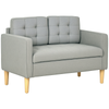 Modern 2 Seater Sofa with Storage Compact Loveseat Sofa for Living Room Grey
