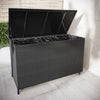 Large Charcoal Rattan Garden Storage Box - 159 x 75cm FTR236