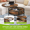 Round Lift Top Coffee Table with Hidden Storage, Modern Center Table for Home &