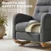 Upholstered Rocking Chair with Retractable Footrest Grey