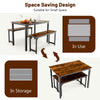 3-Piece Dining Table Set Industrial Breakfast Kitchen Table Set-Coffee