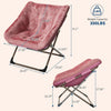 Folding Saucer Foldable Moon Chair Camping Outdoor Soft Padded Seat No Assembly