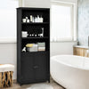 Wooden Tall Bookcase 3-Tier Shelving Storage Cabinet