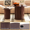 40CM/60CM Coffee Table Round Wood Side Table Sets With Hidden Storage Walnut