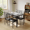 5PCS Wooden Dining Table Set for 4,Kitchen Table&Chairs Set w/Upholstered Seats