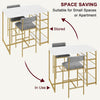 3 pcs Dining Table Set for 2 Kitchen Table Upholstered Chair Counter Height Bar