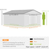 13 x 11ft Garden Shed Storage w/ Foundation Kit, Vent, Light Brown