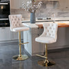 Velvet Swivel Bar Stools Set of 2 Swivel Kitchen Barstools Bar Chairs Grey Black