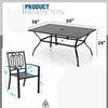 7 Pieces Garden Dining Set Outdoor Furniture Stackable Chairs Table for 6 Person