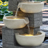 Water Feature 4 Tier Cascade LED Fountain Outdoor Garden Patio Decor Electric