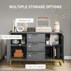 Sideboard Storage Cabinet with Adjustable Shelves, Grey
