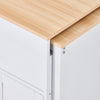Extendable Kitchen Island on Wheels Rolling Storage Trolley w/ 2 Drawers 4 Doors