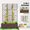 Raised Garden Bed with Trellis, Self Watering Outdoor Planter Box with Wheels