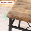 Dining Table and 4 Chairs Set for 4-6 People, Backrests and Upholstered Seats