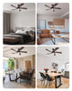 VONLUCE 52" Modern Ceiling Fan w Light & Remote 6 Speeds Reversible Motor 132cm