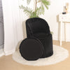 Ottoman Storage Stool Ribbed Round Pouffe Seat 3-in-1 Compact Chair Footstool