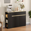 Sideboard, Storage Cabinet with 2 Doors and Adjustable Shelf, Black
