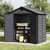 Plastic Sheds Outdoor Garden Shed 8x4FT Wood Grain Utility Tool Storage House
