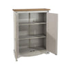 Cupboard 2 Door Storage Shelves Grey Waxed Cabinet Living Home Furniture
