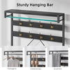 Coat Rack with Bench and Shoe Shelves, Industrial Free Standing Hall Tree