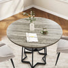 Dining Table Round Wood Top Metal Base Farmhouse Industrial Kitchen Dining Room