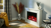 Electric Fireplace with Surround, LED Flame & Mood Light – Endeavour Harwood