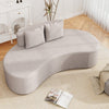 78.5 Inch Modern Floor Couch Upholstered Curved Sofa Grey