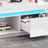 LEd Coffee Table with Drawer Storage, High Gloss Coffee Table for Living Room