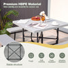 8-Person Outdoor Portable Picnic Table Bench Set w/Umbrella Hole & 4 Benches
