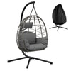 Rattan Swing Egg Chair Garden Hanging Indoor Outdoor Patio Hammock with Cushion