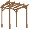 3 x 3 m Wooden Pergola Kit, Garden Gazebo Shelter for Climbing Vines, Dark Brown