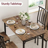 4-Piece Dining Table Set with Storage Rack, 4 Wood Chairs Kitchen Furniture