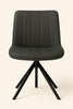 2 x Swivel Dining Chairs Matt PU Leather Padded Seat Dining Room Chair Modern
