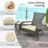 3Pcs Wicker Adirondack Set Ergonomic Oversized Rattan Chairs w/Table