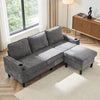 L-Shaped Couch Sofa 4-Seater Sectional Sofa Couches With USB, Cup Holder