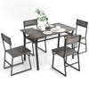 Sturdy Metal Frame Dining Set for 4 with Storage Rack
