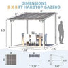 Aluminium Lean-To Gazebo, Wall-Mounted Hardtop Roof Pergola for Garden & Patio